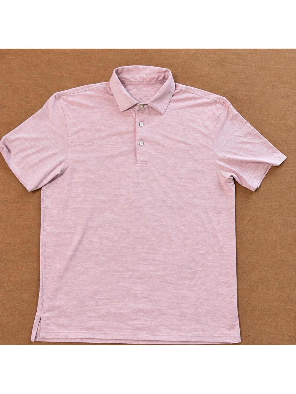 Southern Tide Men's Large Heathered Red Polo Shirt Performance Stretch Golf